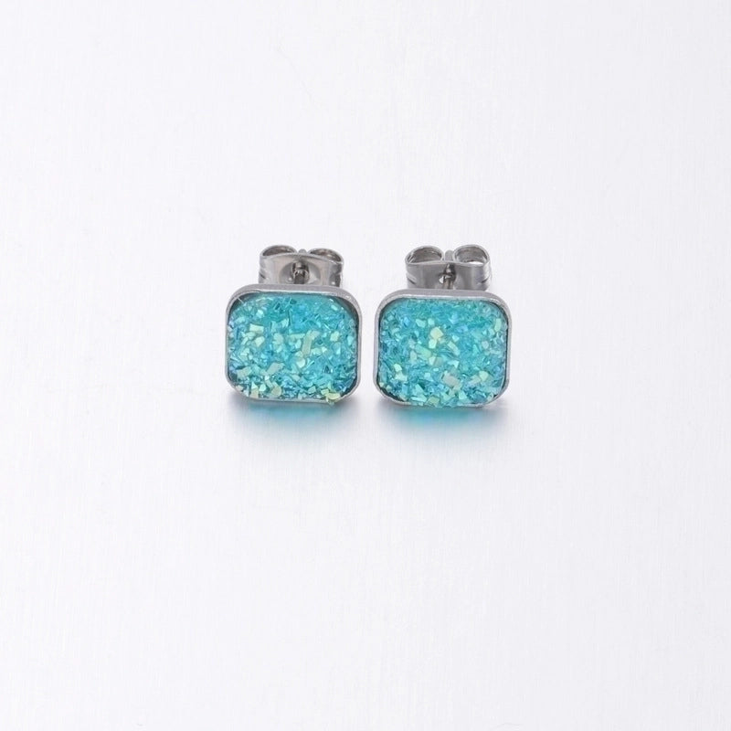 5 Pieces Elegant Minimalist Geometric Plating Inlay Stainless Steel Resin None Ear Studs