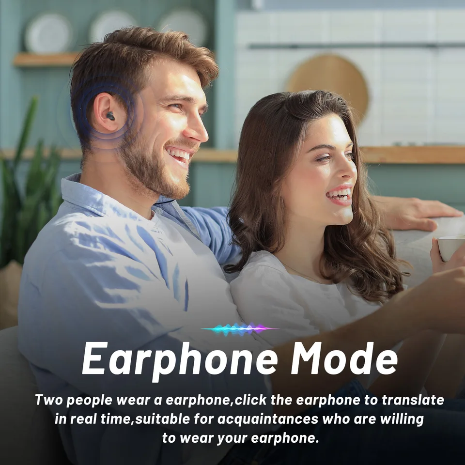 AI Translation Wireless Headphones 5.4 Bluetooth Earphones Sleeping Invisible Earbuds Noise Reduction Bass Headset Sliding Cover