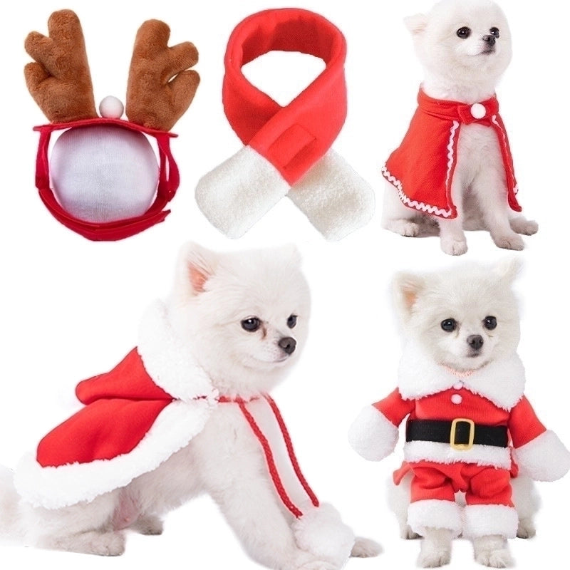 Cute Polyester Christmas Animal Santa Claus Pet Clothing