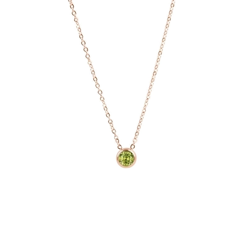 1 Piece Lady Round Stainless Steel Titanium Steel 18k Gold Plated Zircon Pendant Necklace