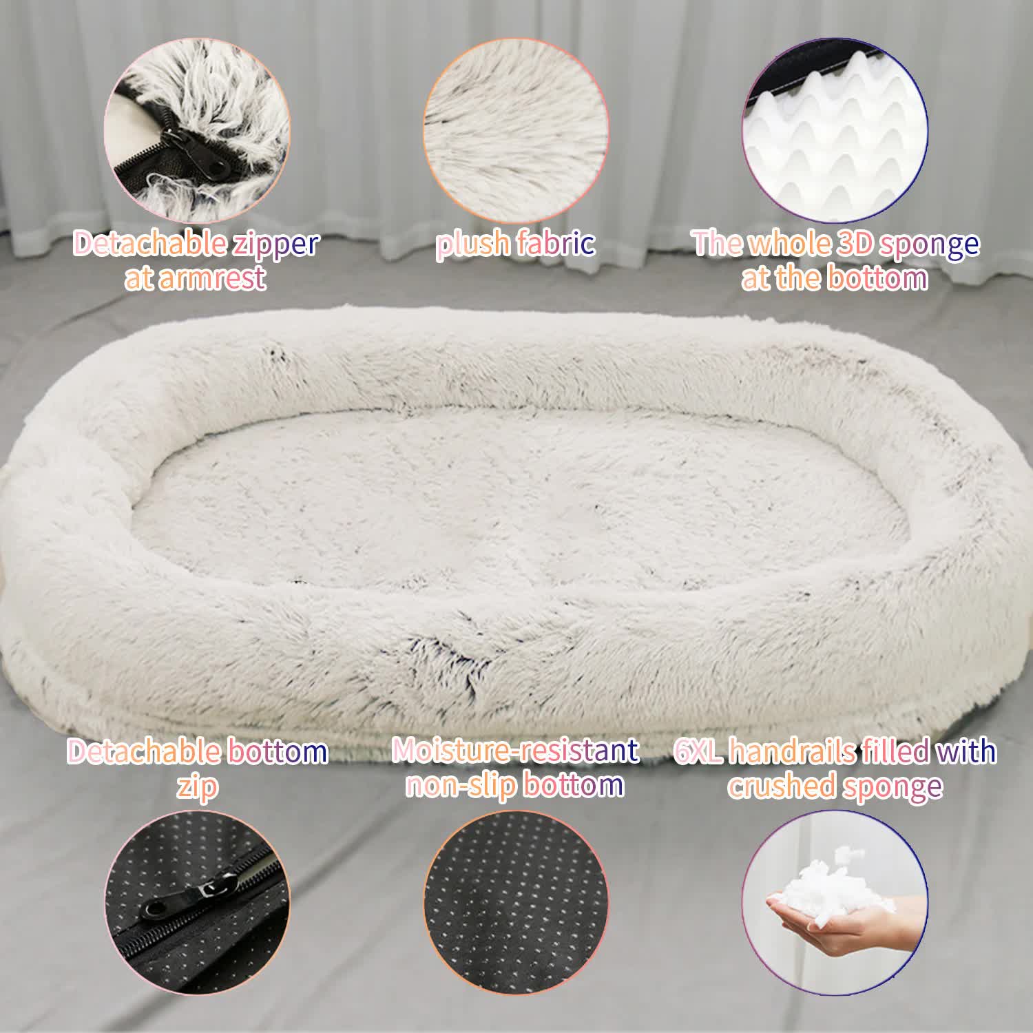 Oval-Shaped Pet Bed - Nude