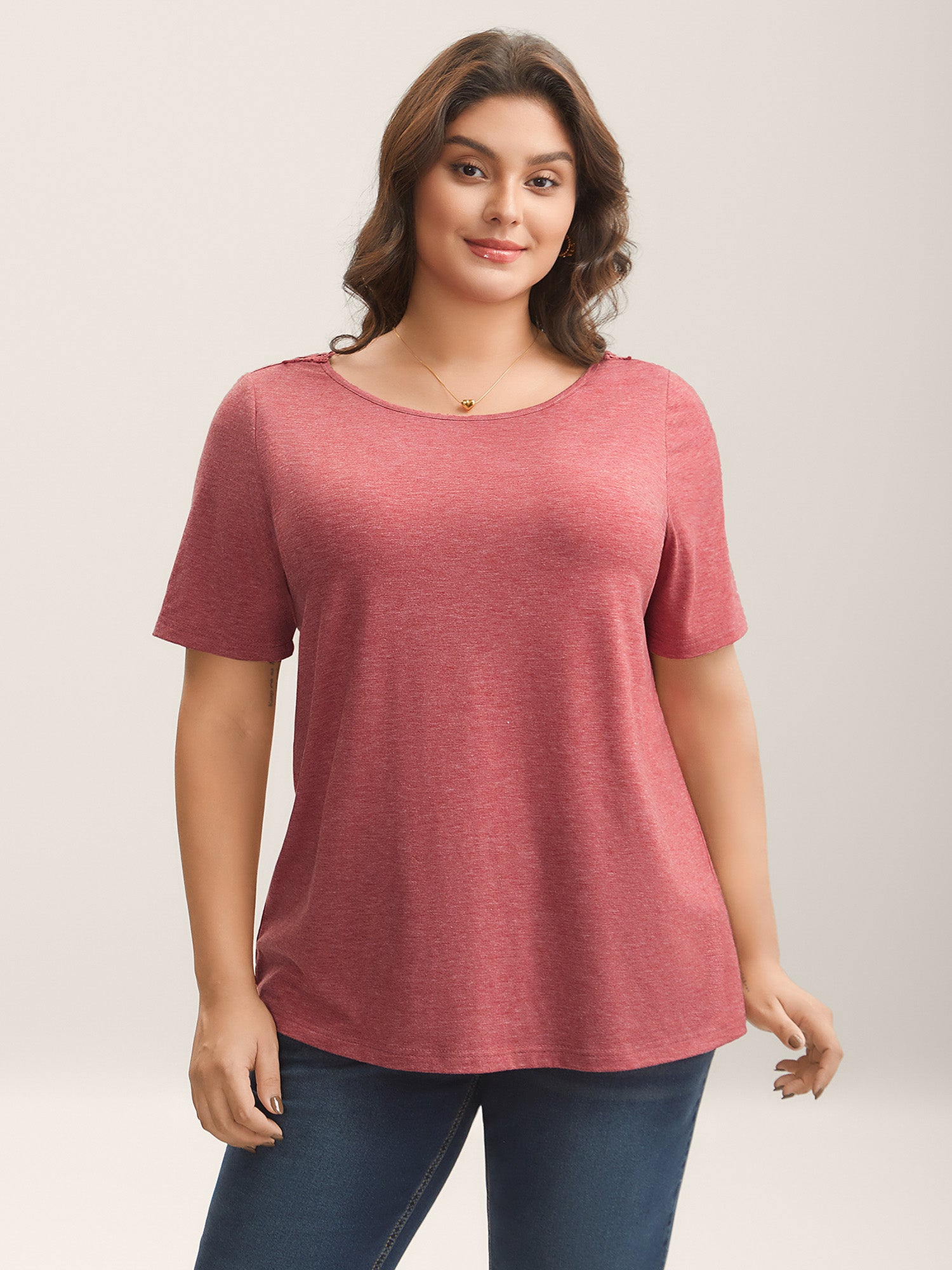 Stretchy Floral Backless Plain T-Shirt