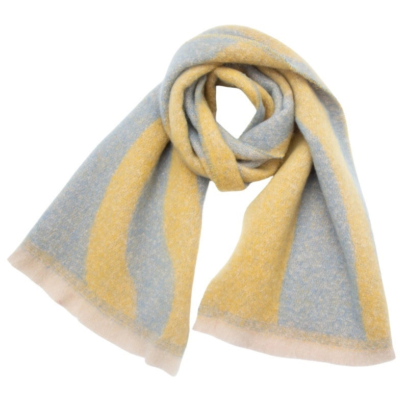 Unisex Casual Minimalist Color Block Stripe Polyester Scarf