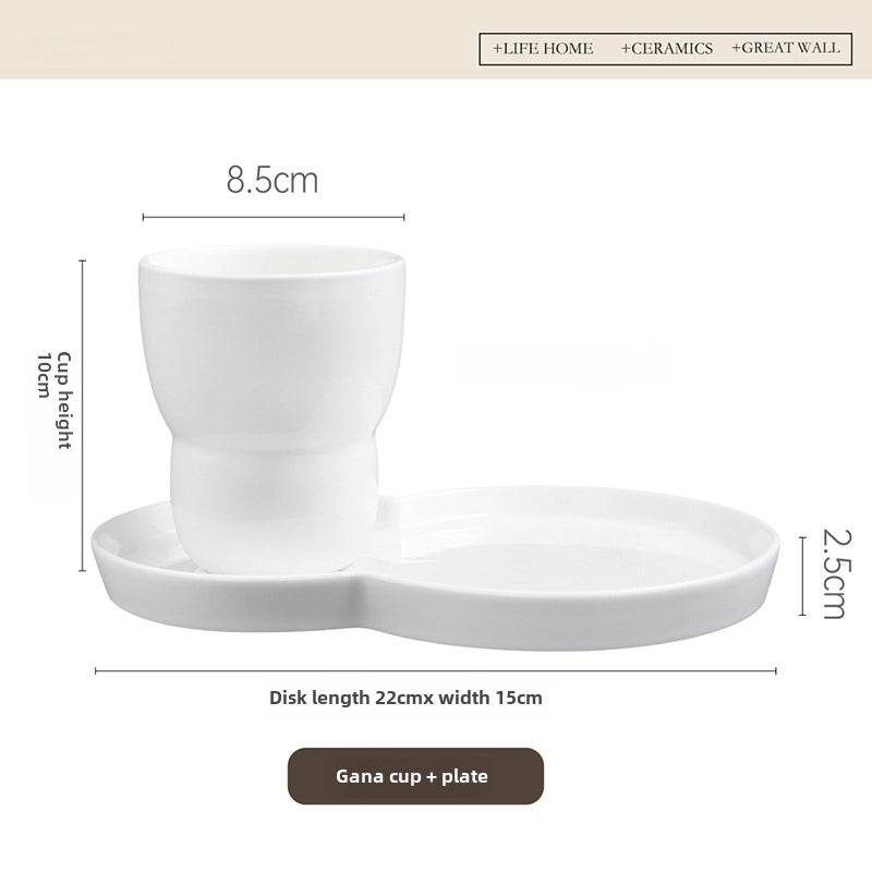 Coffee Cup And Saucer Suit Shufulei Muffin Snack Plate Creative Ceramic Breakfast Plate Home Afternoon Tea Plate