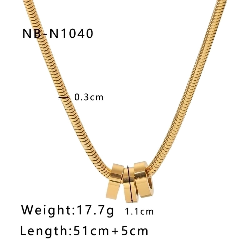 Stainless Steel 18K Gold Plated Hip-Hop Modern Style Classic Style Plating Round Heart Shape Ball Necklace
