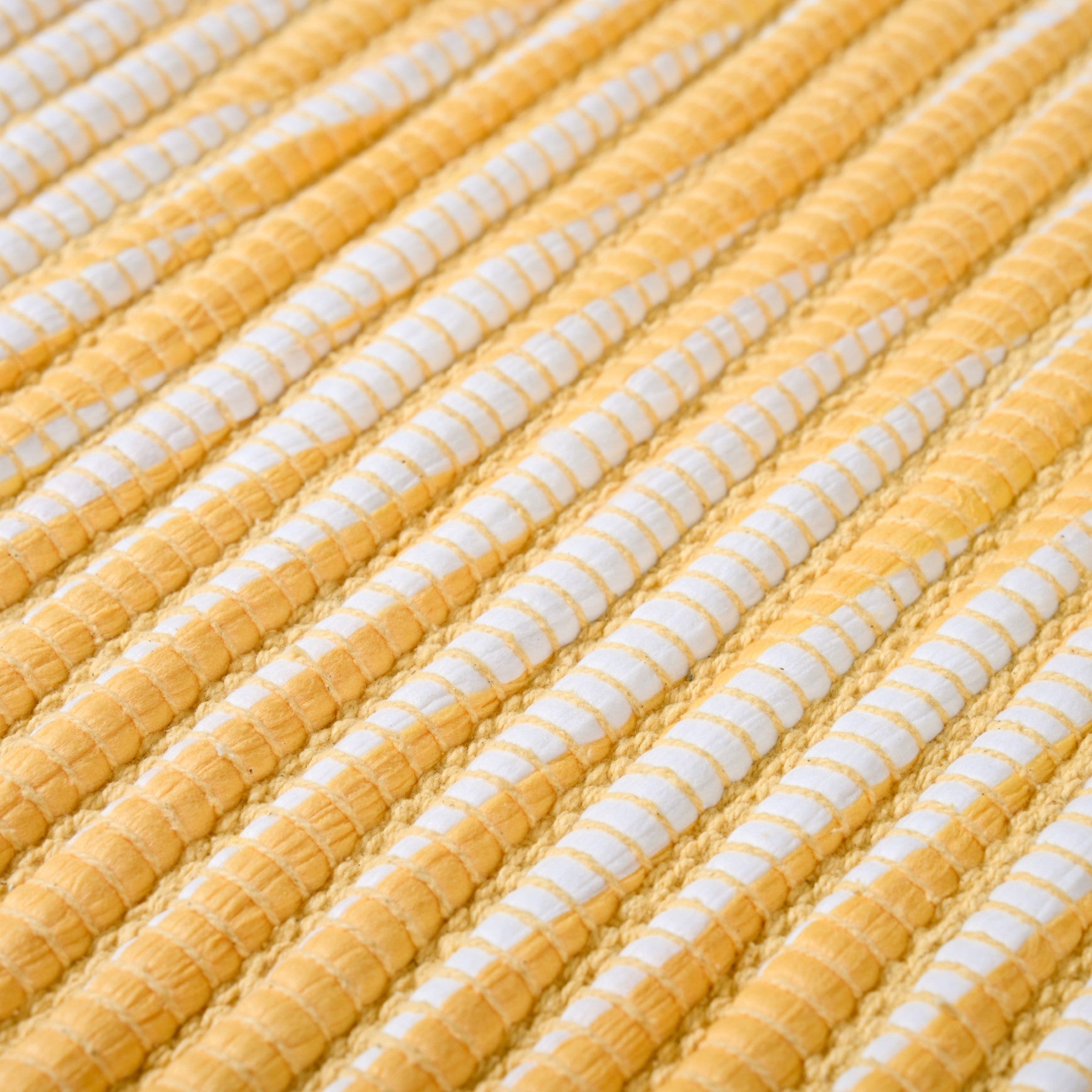 Sunny Stripes Textured Yellow Floor Mat 85x62cm