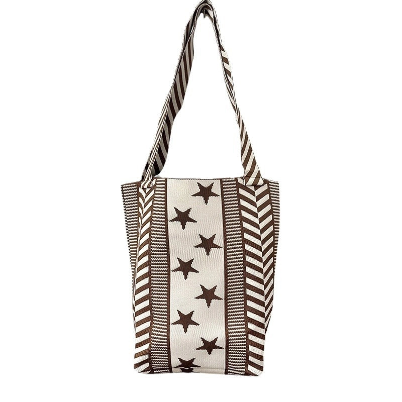 Women's Large Polyester Star Streetwear Square Open Handbag
