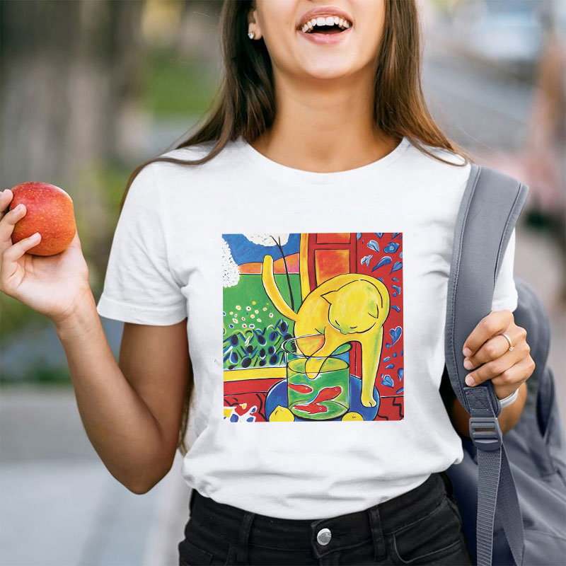 Cat With Red Fish Henri Matisse Painting Teacher T-Shirt