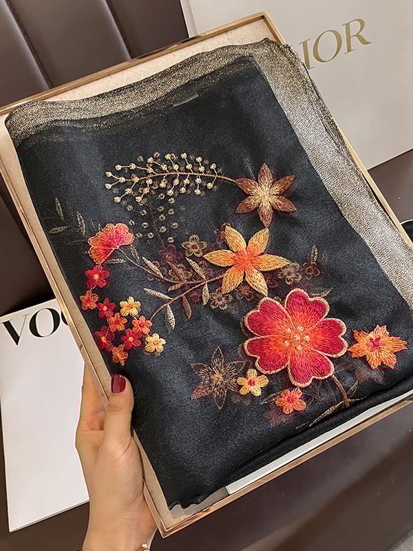 Embroidered Keep Warm Shawl&Scarf