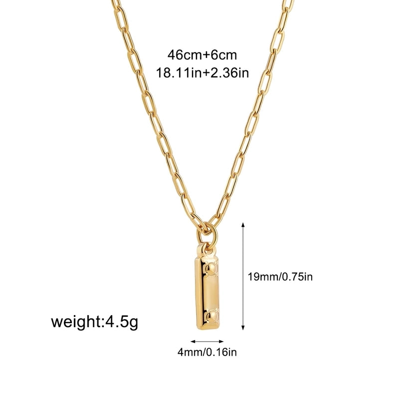 Preppy Style Solid Color Shiny Letter 304 Stainless Steel Pendant Necklace