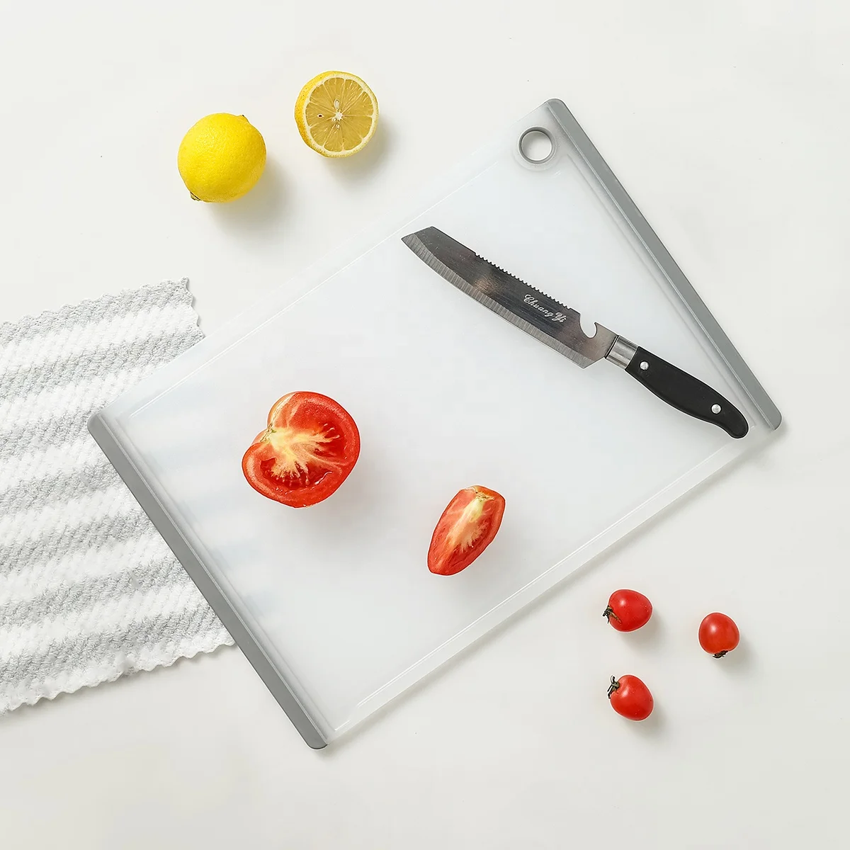 Hot Sale Kitchen Rectangular Blank Cutting Board Pp Tpr Semi-Transparent Cutting Board Set