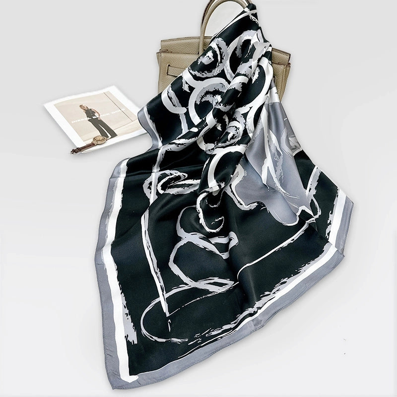 Women's Elegant Minimalist Printing Silk Printing Silk Scarf