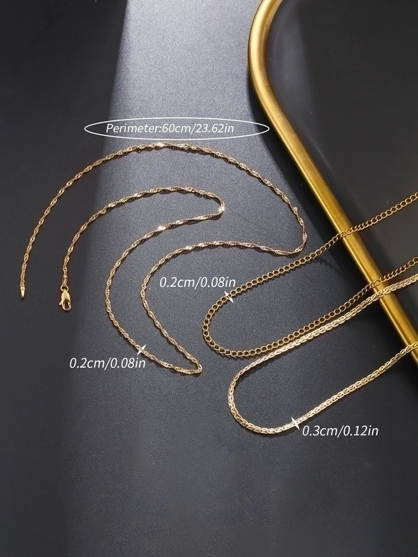 Vintage Style Solid Color Stainless Steel 14K Gold Plated Plating Pendant Necklace