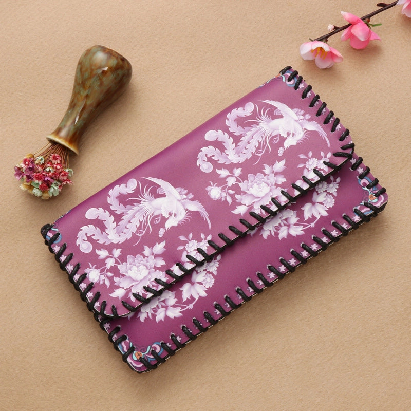 Women's Pu Leather Printing Animal Vintage Style Square Magnetic Buckle Phone Wallets