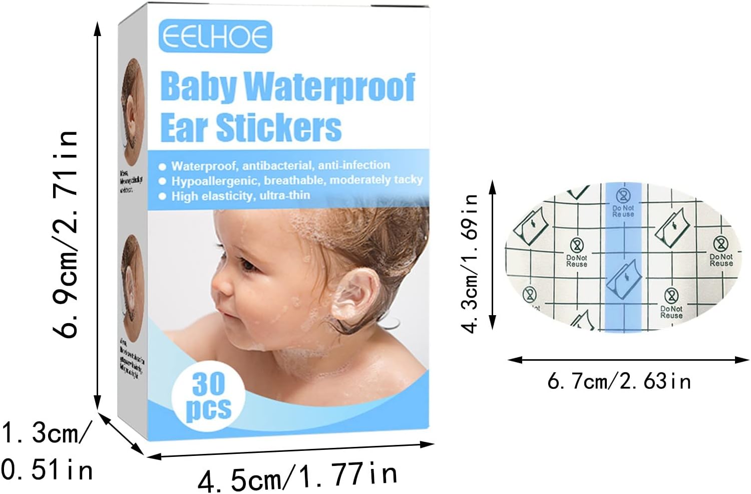 Baby Waterproof Ear Patch Stickers Ear Protector Swimming Bath Shampoo