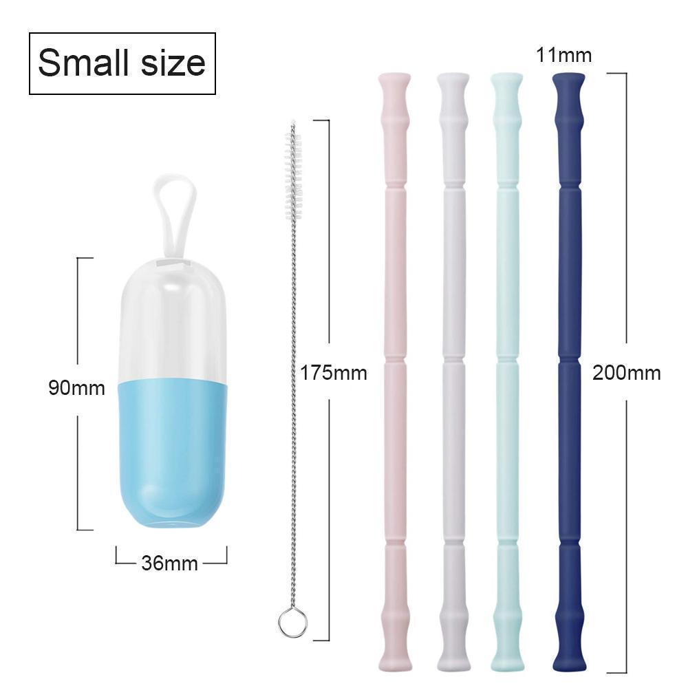 Silicone Straw Drinking Reusable.4PCS
