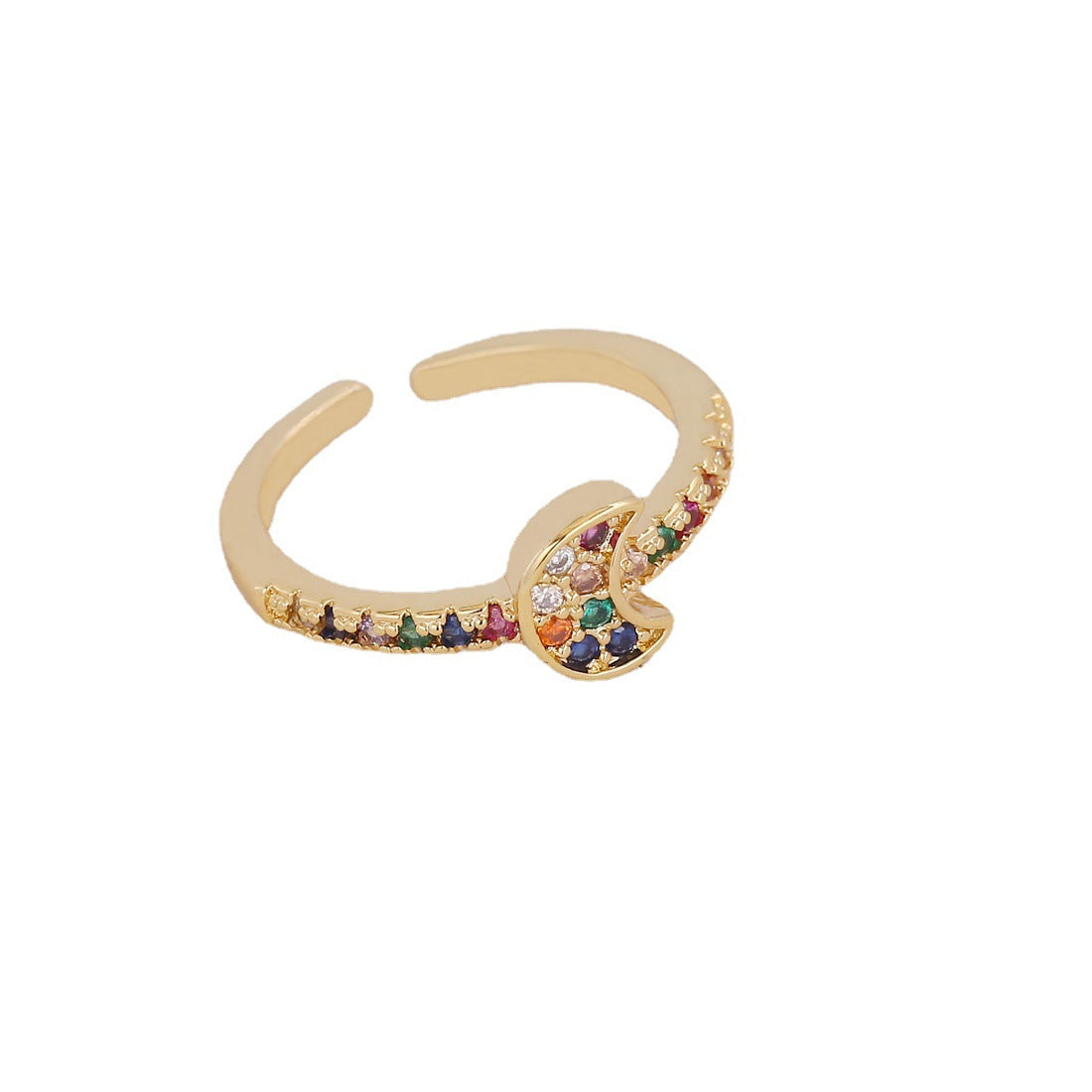 Women Little Daisy Moon Heart Copper Electroplating Rings