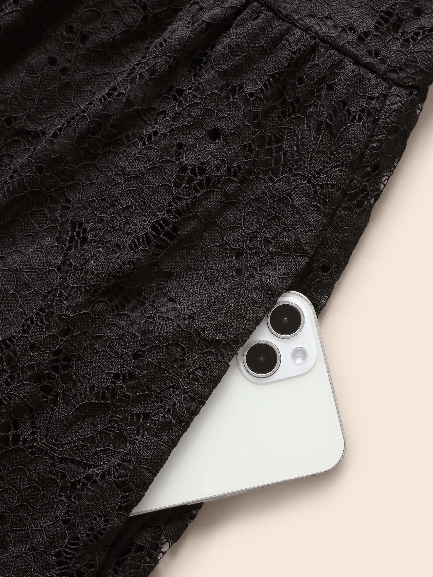 Square Neck Lace Mesh Midi Dress
