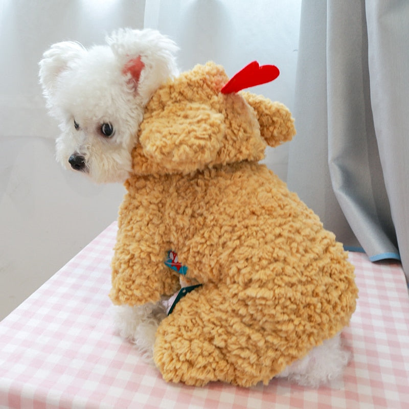 Heart Decor Dog Cat Hooded Coat