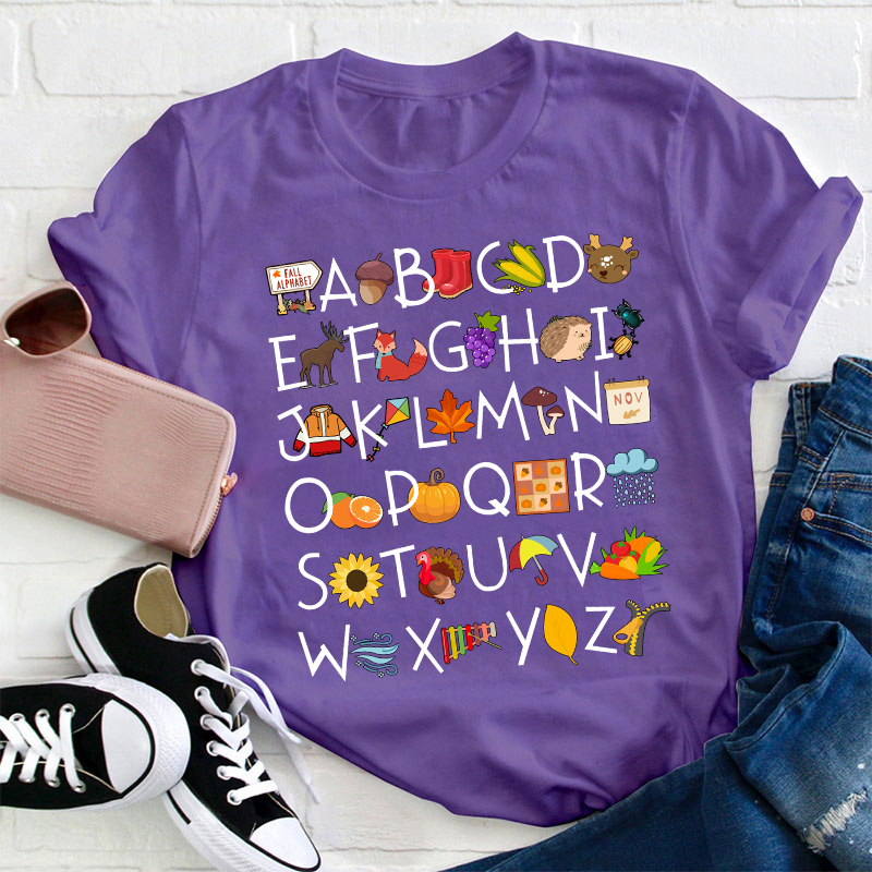 Fall Alphabet Teacher T-Shirt