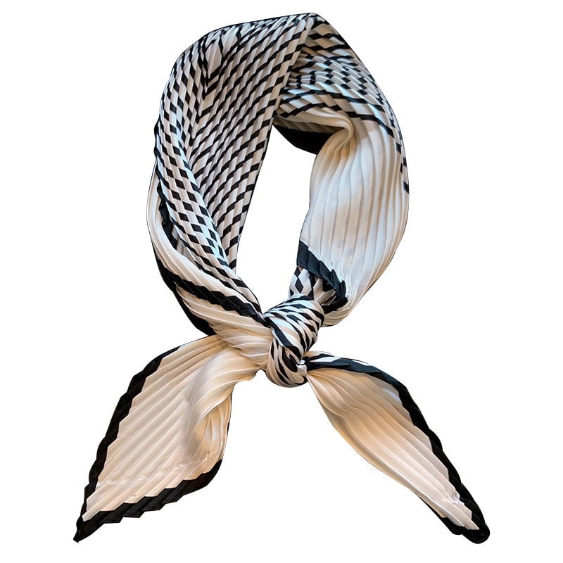 Women's Elegant Plaid Polka Dots Solid Color Satin Silk Scarf