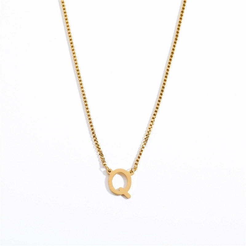 201 Stainless Steel 304 Stainless Steel Gold Plated Minimalist Letter Pendant Necklace