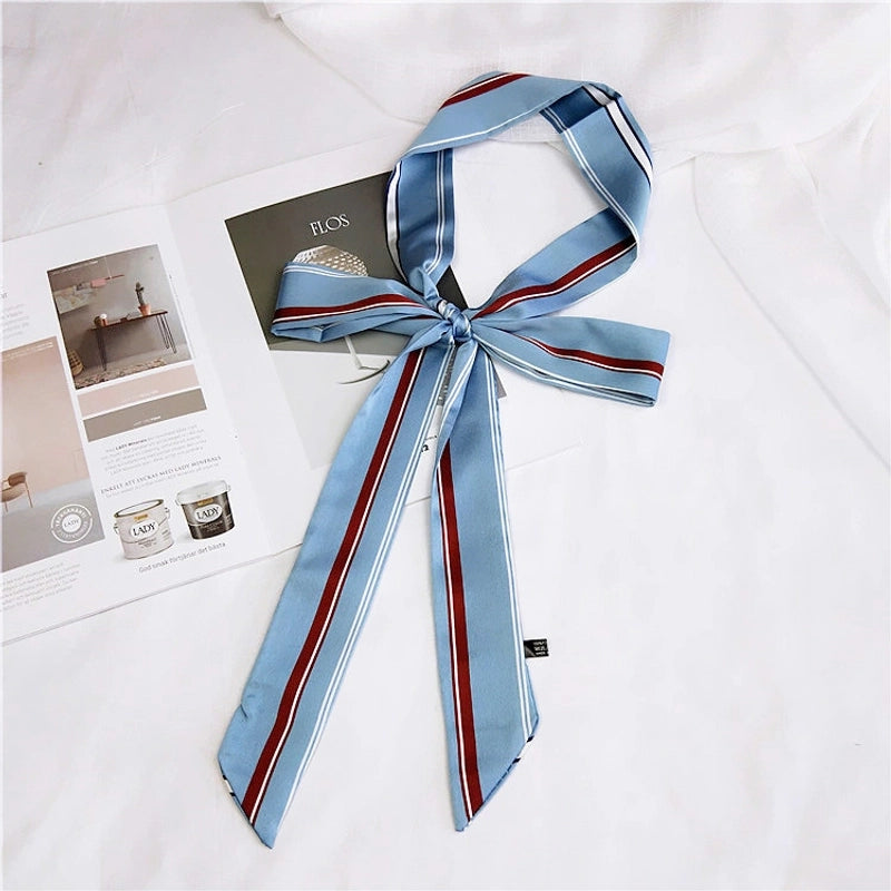 2 M New Polka Dot Special Long Edition Thin Narrow Silk Scarf Women's Spring Summer Autumn Scarf Belt Black And White Fashion