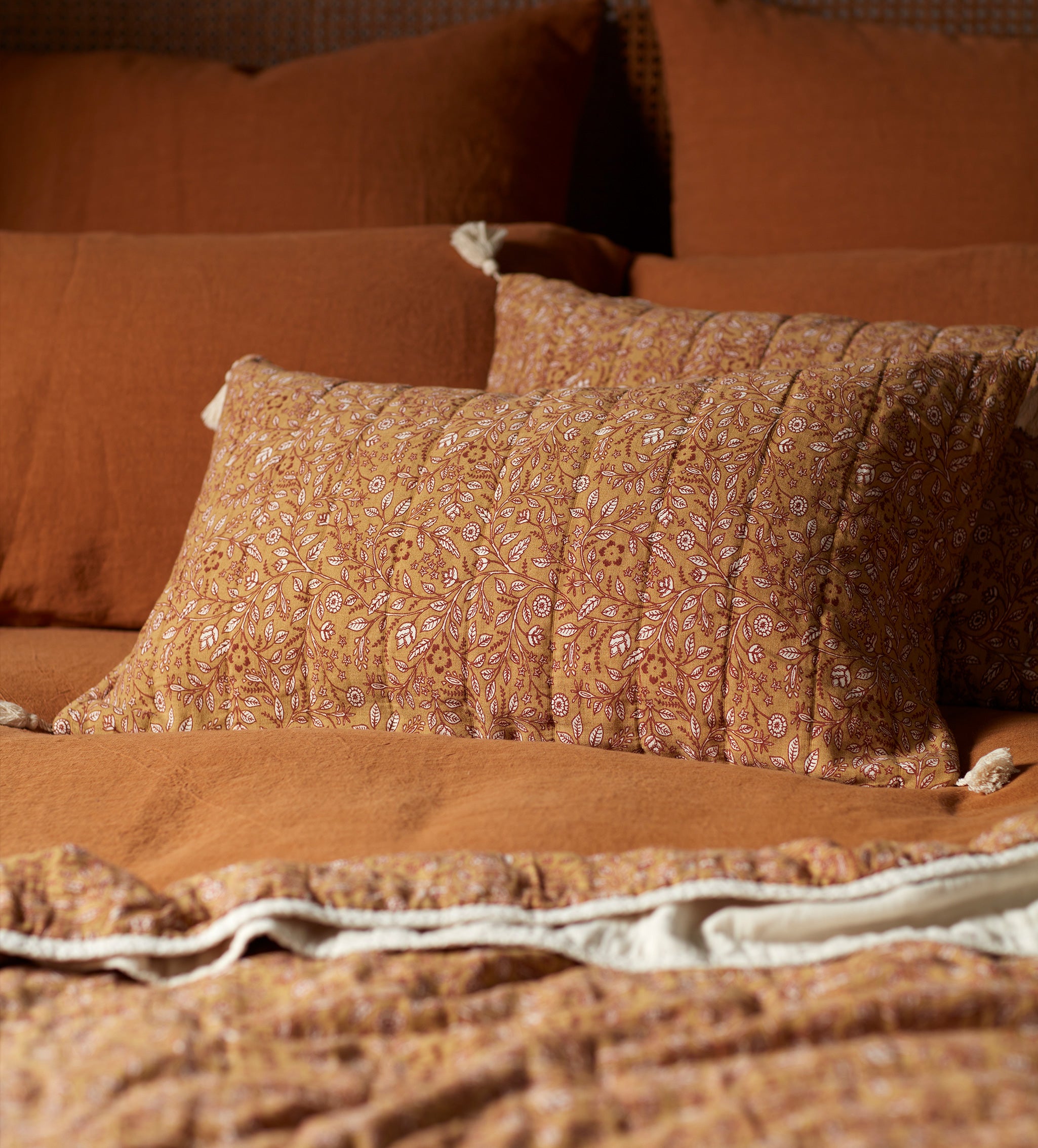 Anika Floral 100% Cotton Quilted Throw