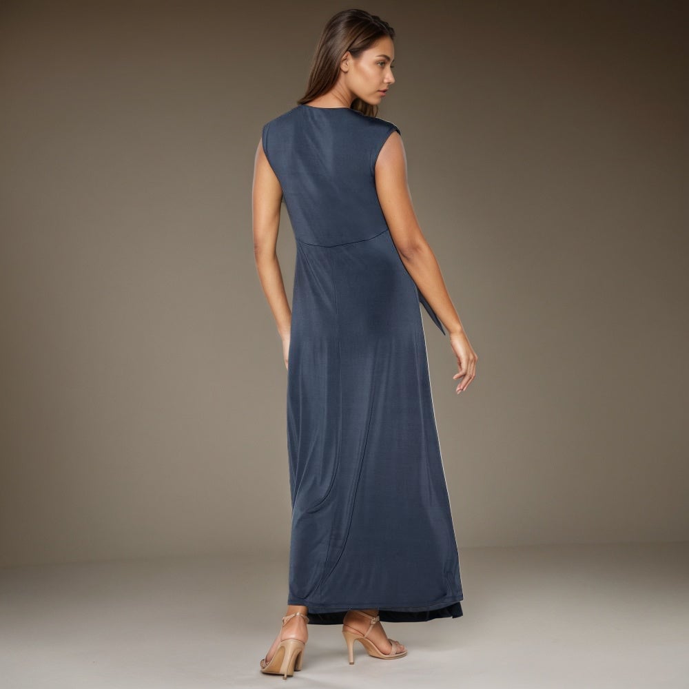 Sleeveless Twist Waist Maxi Dress