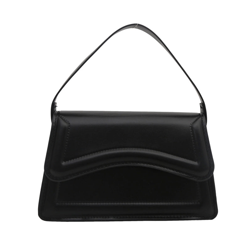 Women's Medium Pu Leather Solid Color Streetwear Square Flip Cover Handbag