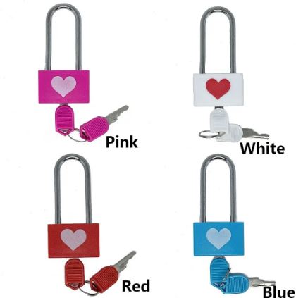 1Pc Suitcase Locker Travel Anti-Theft Padlock. Long Handle Love Lock