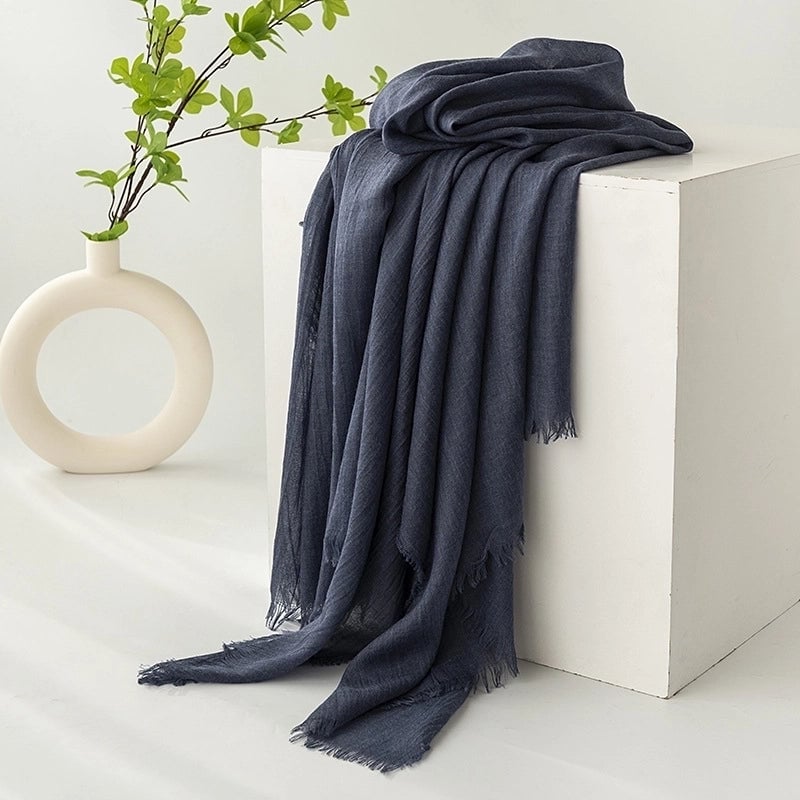 Women's Minimalist Solid Color Polyester Silk Scarf