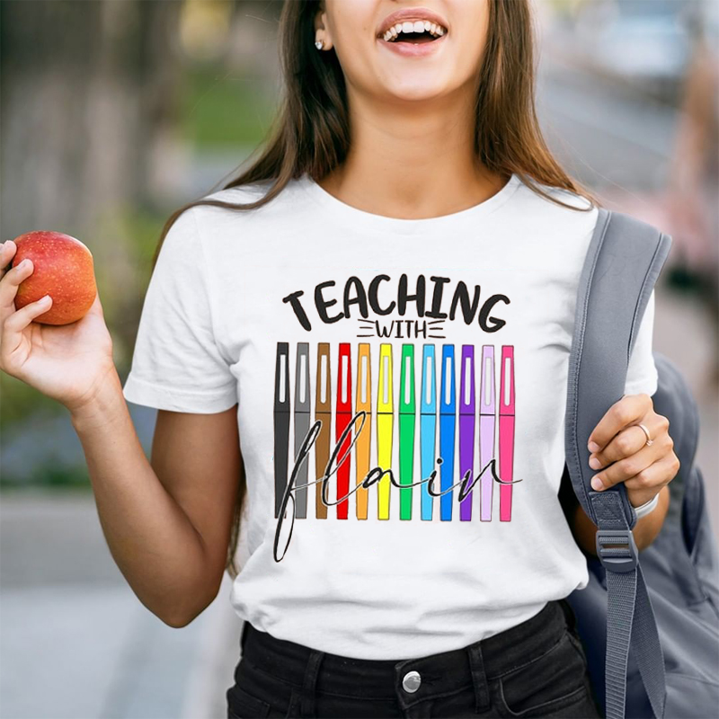 Teaching With Flair Multicolor Pens T-Shirt