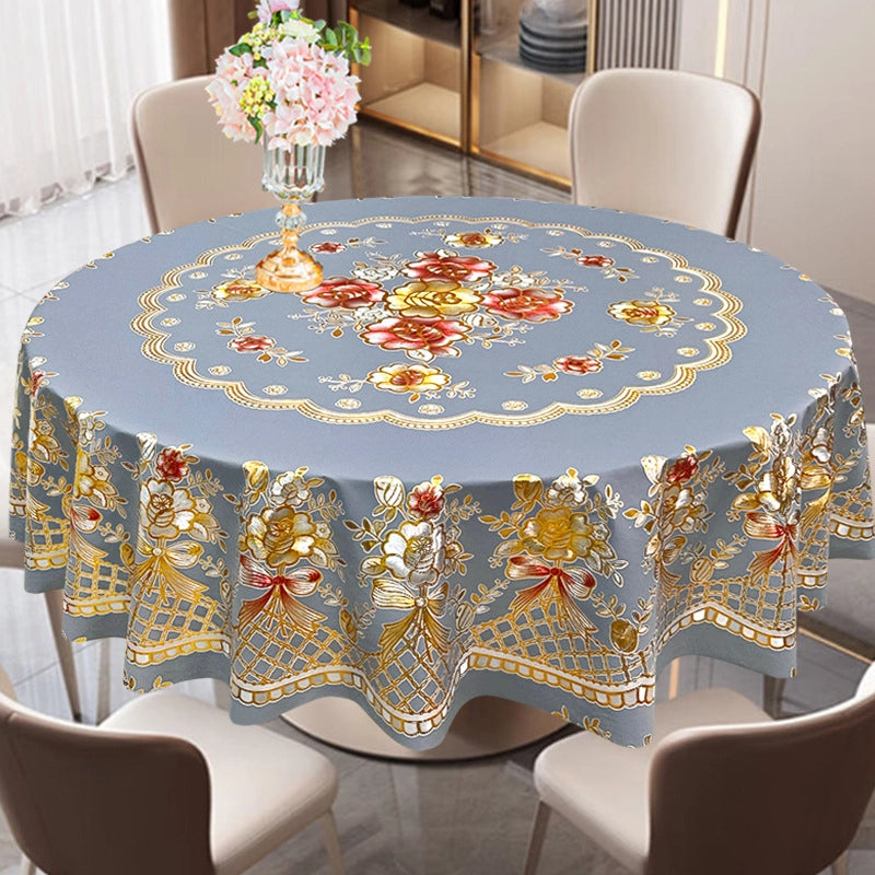 Elegant Classic Style Geometric Flower PVC Tablecloths Artificial Decorations