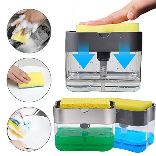 Soap Dispenser . Soap Press Dispenser with Sponge Holder