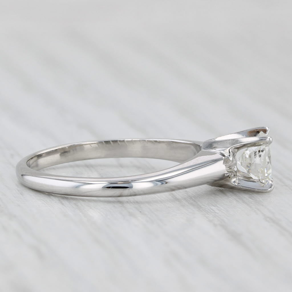 0.64ct Round Solitaire Diamond Engagement Ring 14k White Gold Size 6.75