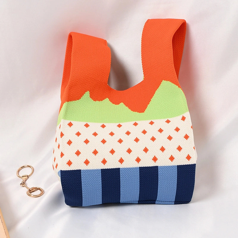 Women's Small Polyester Geometric Streetwear Open Tote Bag