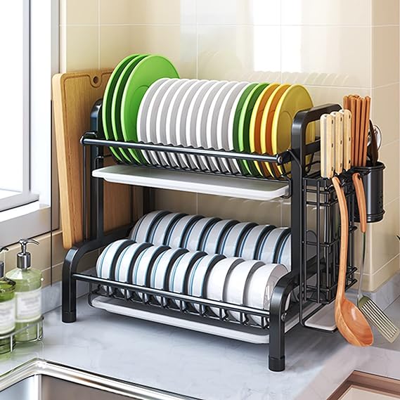 Kitchen Bowl Dish Drying Rack -2 Layer. Kitchen Dish Drying Rack