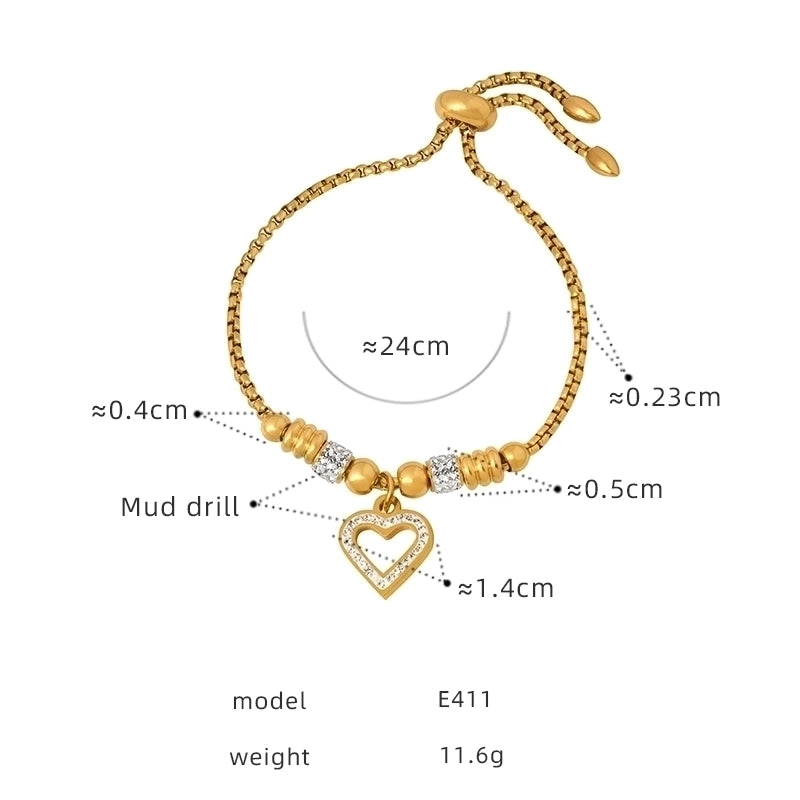 Hip-Hop Exaggerated Devil'S Eye Star Heart Shape Titanium Steel 18K Gold Plated Zircon Bracelets In Bulk