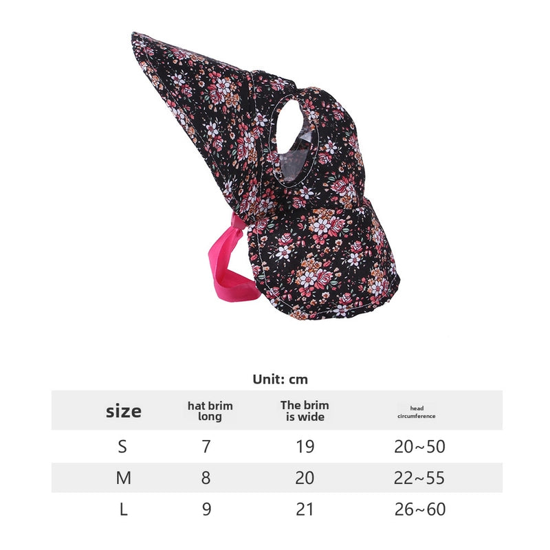 New Pet Floral Hat Cute Cat And Dog Vintage Poodle Hat Sunshade Lace-up Floral Pet Dress-up Hat