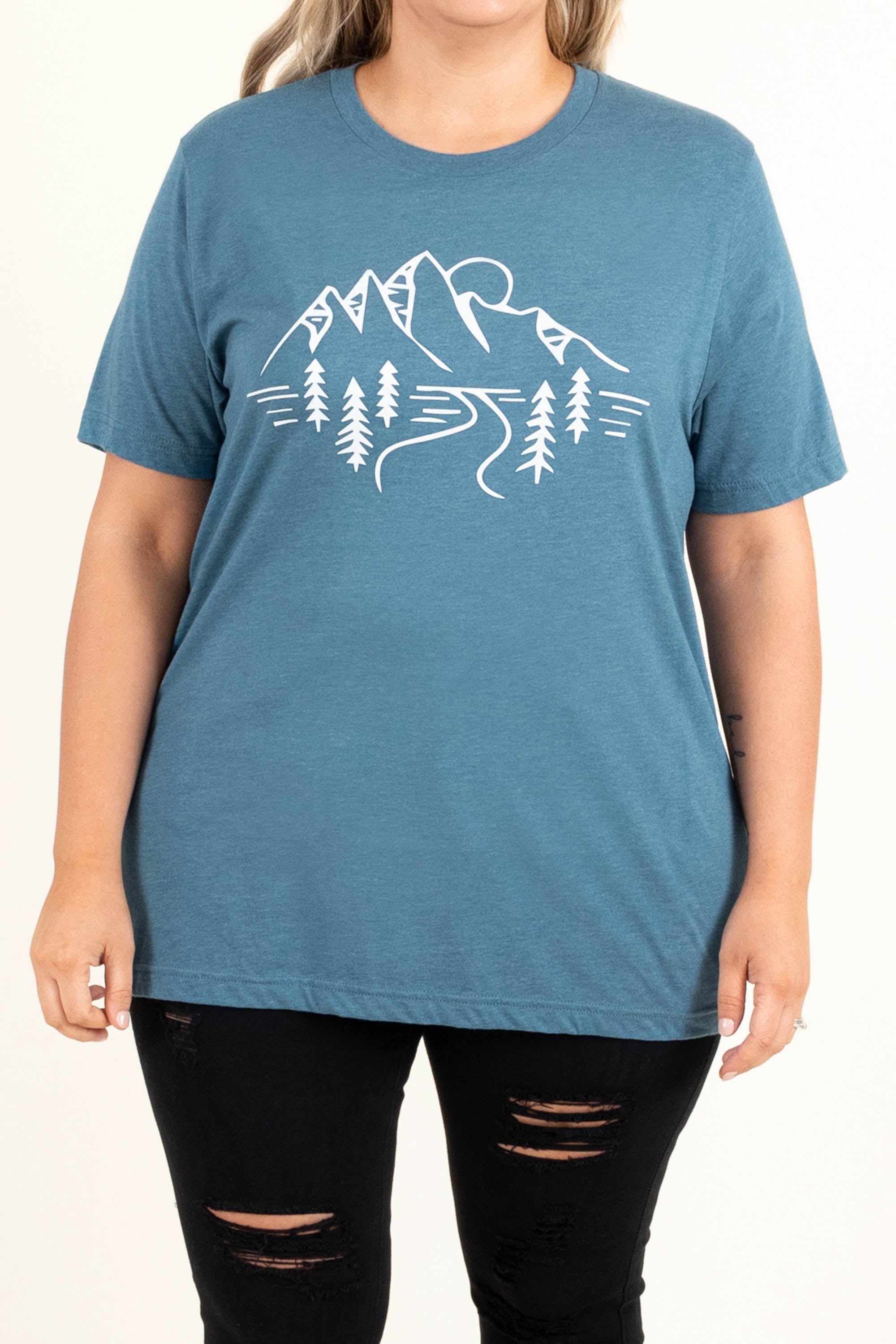 Exploring Nature Tee. Heather Deep Teal