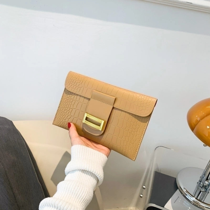 Women's All Seasons Pu Leather Solid Color Sexy Square Magnetic Buckle Clutch Bag