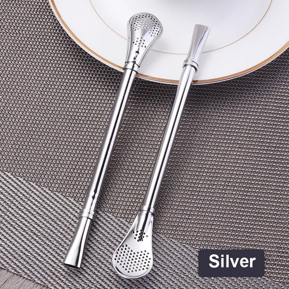 Stainless Steel Straw Filter Spoon. Metal Straw Stainless Steel Drinking Straw (Pack Of 4)