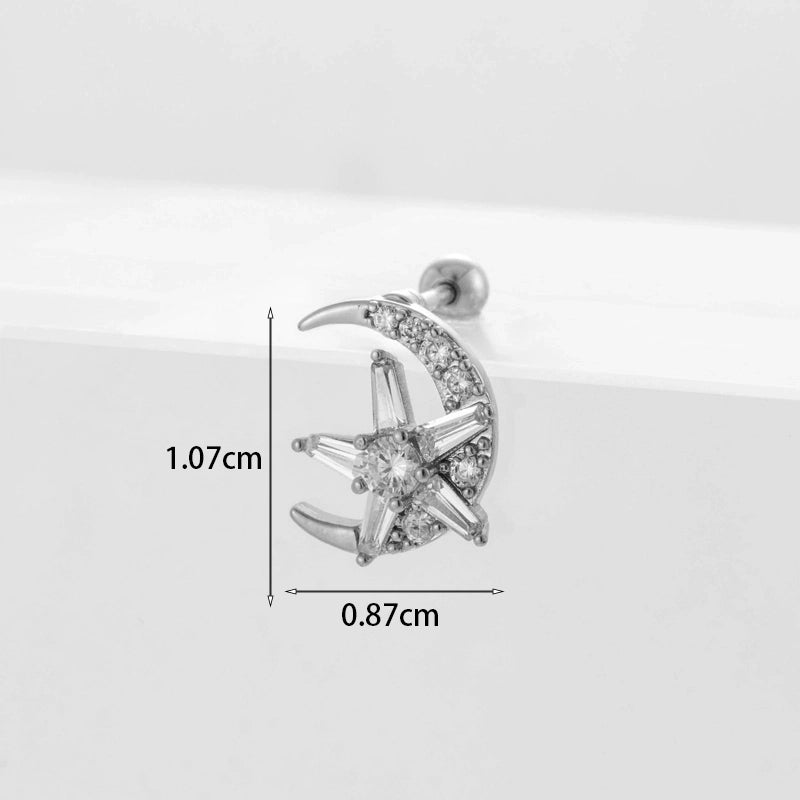 Ear Cartilage Rings & Studs Geometric Copper Plating Artificial Gemstones
