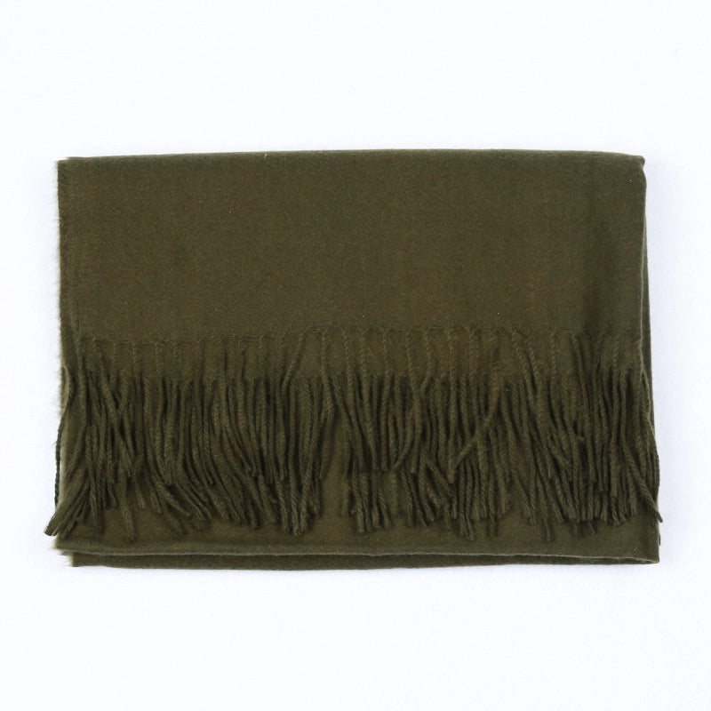 Cashmere Solid Color Scarf Women's Autumn And Winter 220g Explosions Barbed Hair Padded Travel Warm Tassel Shawl