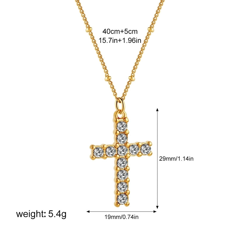 Retro Cross 203 Stainless Steel Plating Pendant Necklace