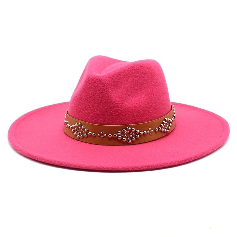 Autumn And Winter Wool Big Brim Jazz Hat Men's And Women's Fashion Casual 9.5cm Big Edge Jazz Hat Felt Hat