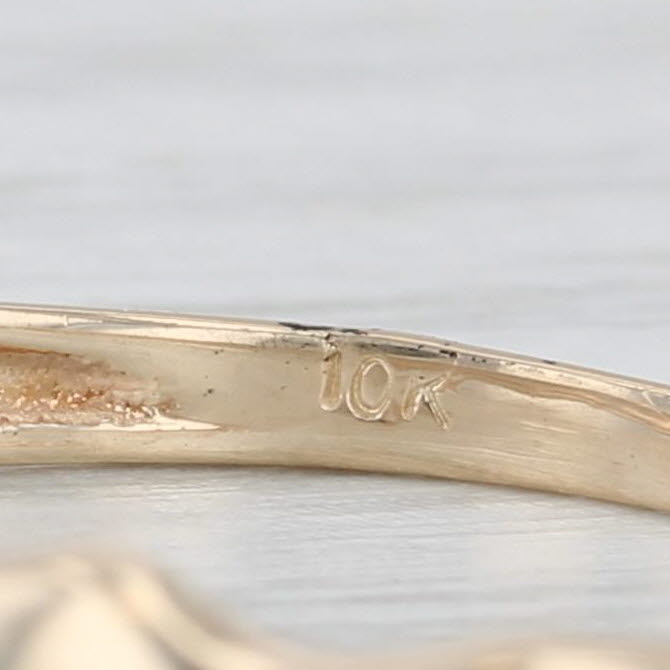 Wave Pattern Band Ring 10k Yellow Gold Size 7 Stackable