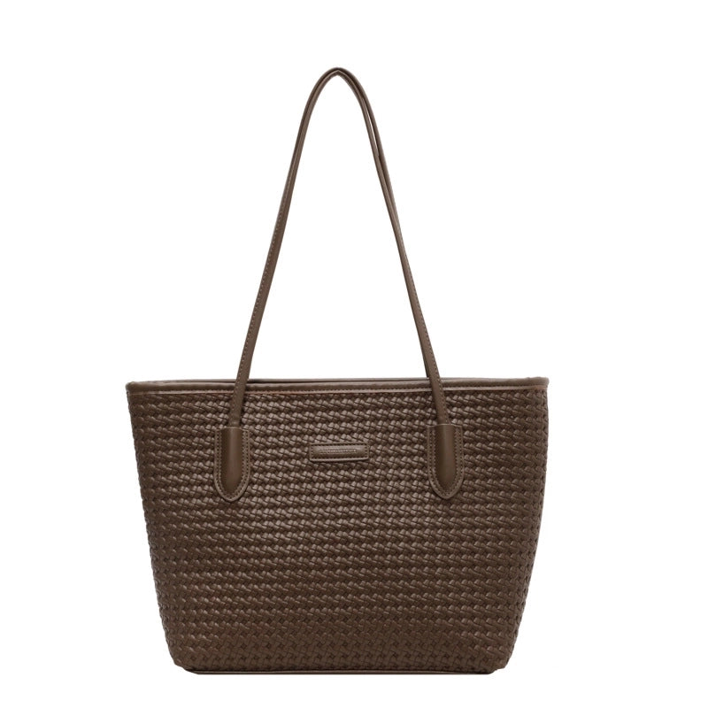 Women's Medium All Seasons Pu Leather Solid Color Basic Square Zipper Shoulder Bag Tote Bag