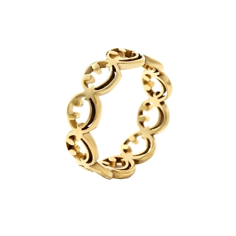 Cute Smile Face Stainless Steel Rings
